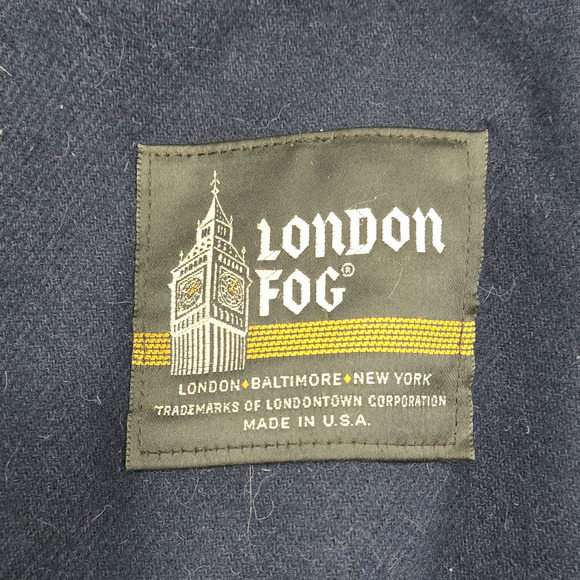 1980s London Fog Floral Water Resistant Wool Lined Transitional Trench Coat 12P - Picture 10 of 15